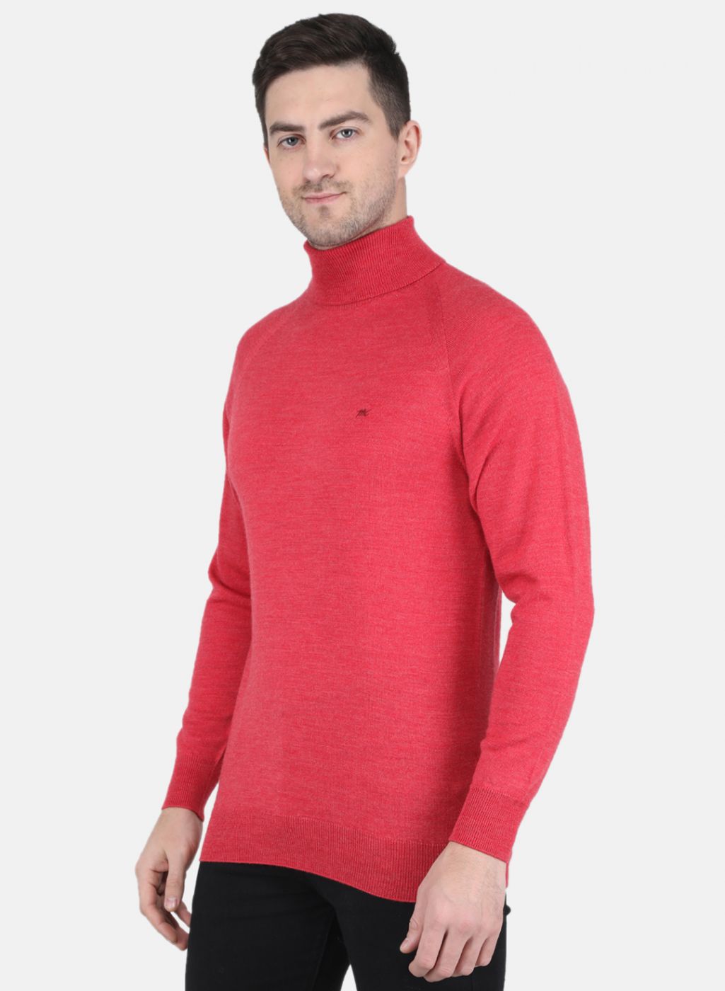 Men Pink Solid Pullover
