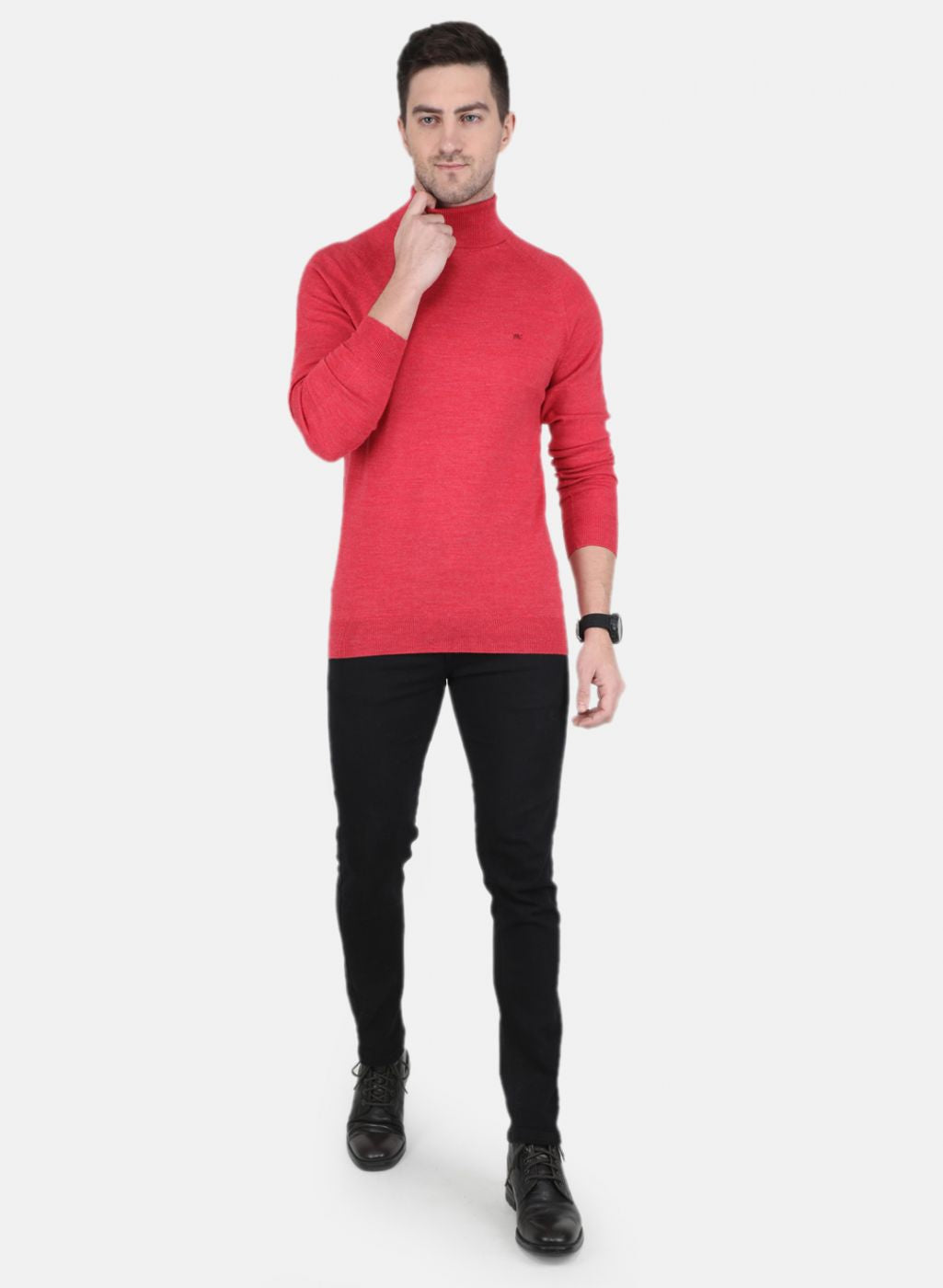 Men Pink Solid Pullover