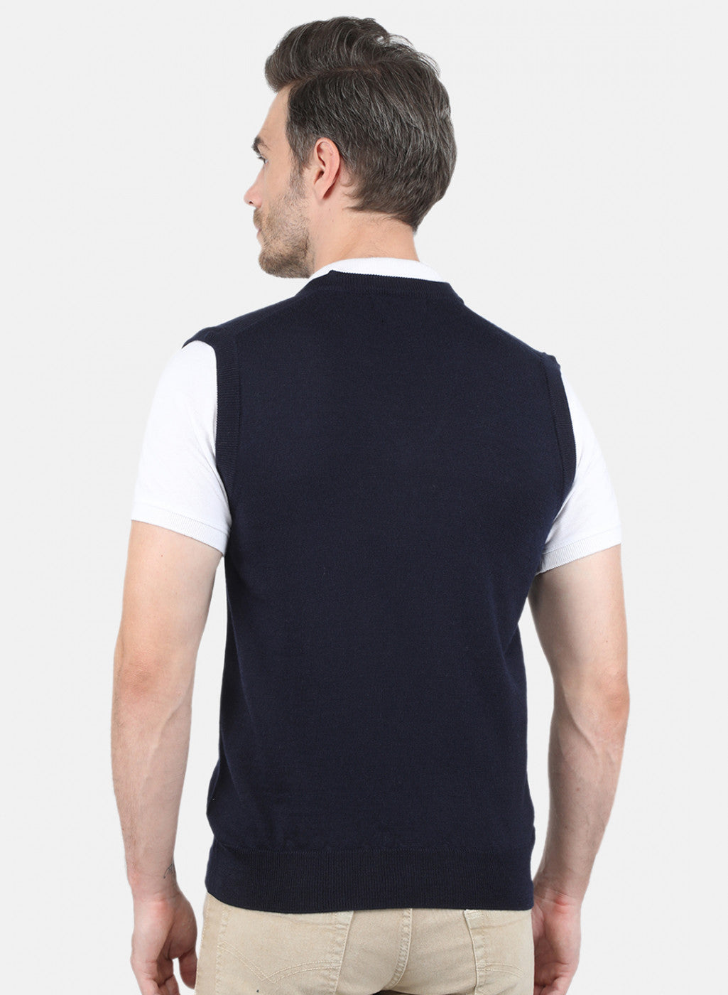 Men NAvy Blue Solid Sweater