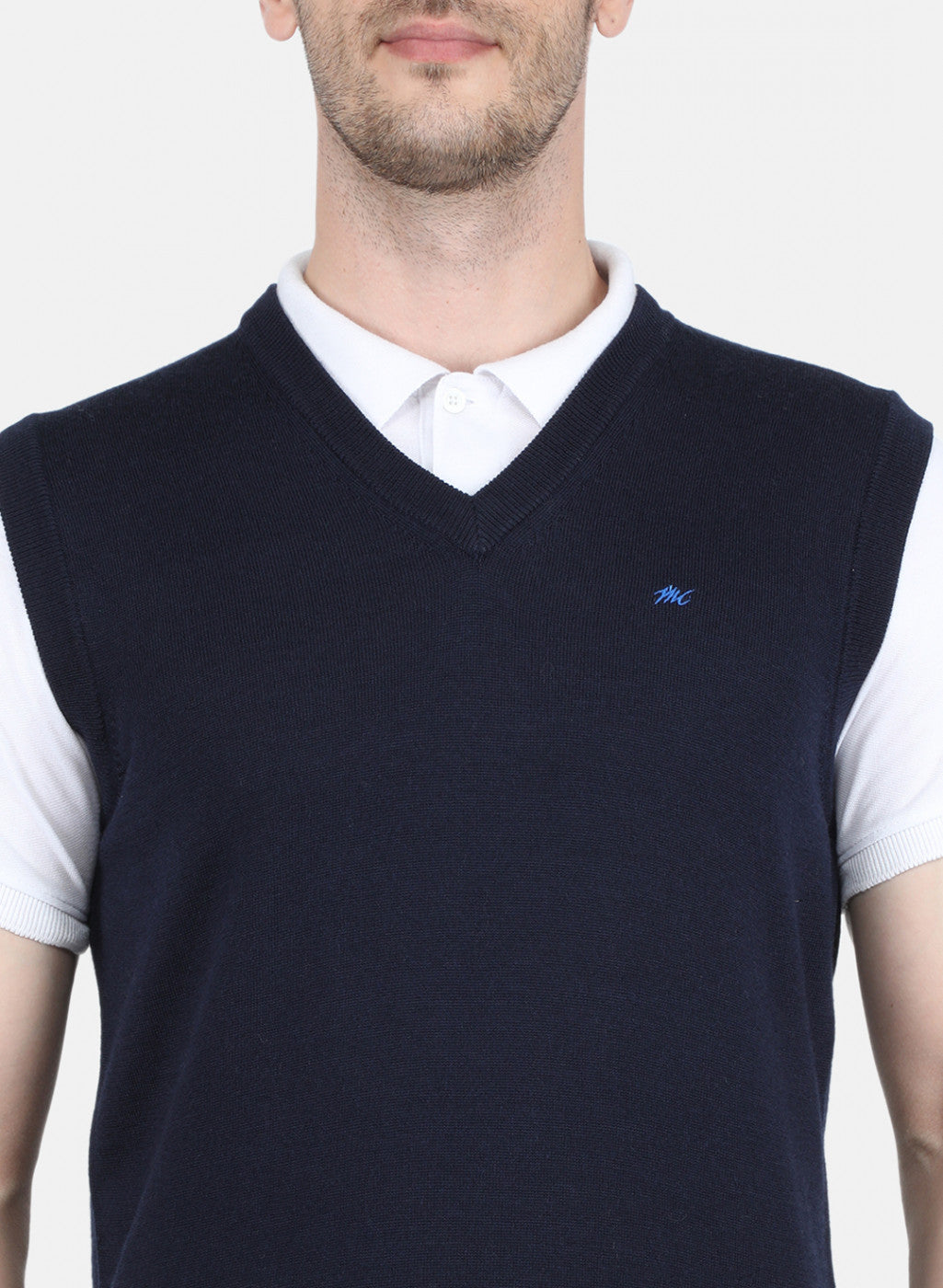 Men NAvy Blue Solid Sweater