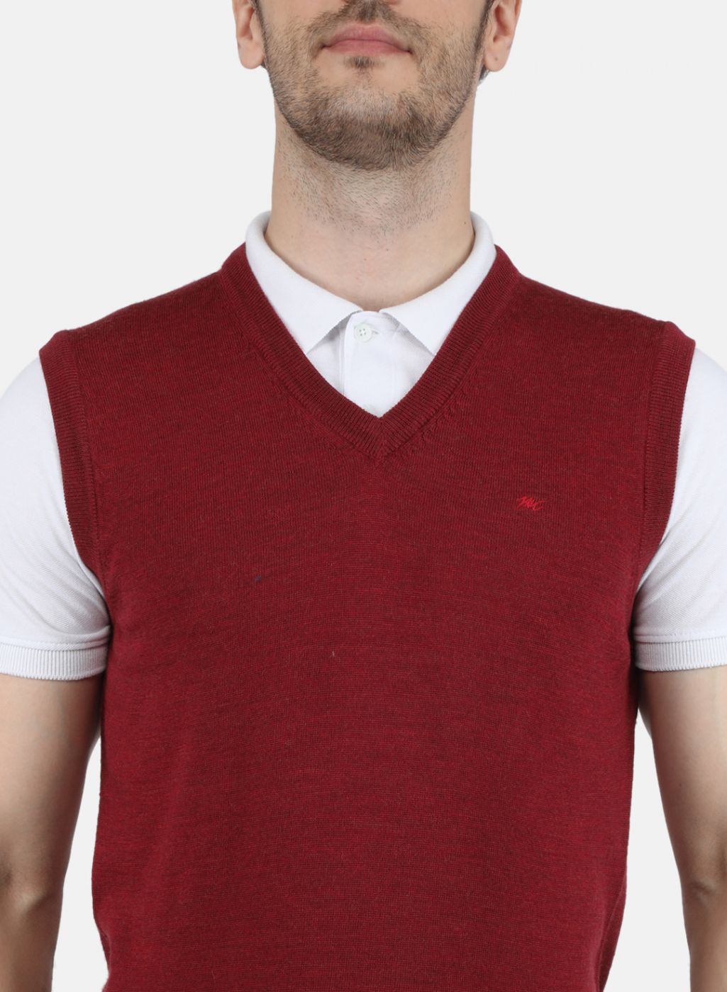 Men Maroon Solid Sweater