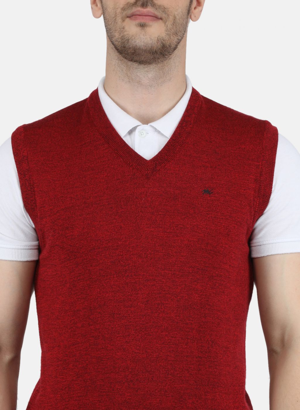Men Red Solid Sweater