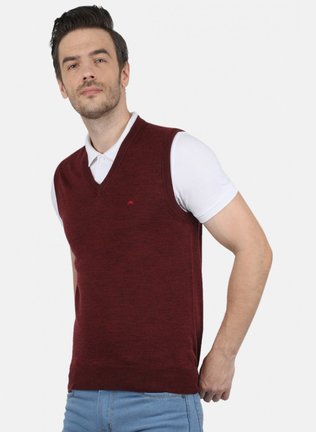 Men Purple Solid Sweater