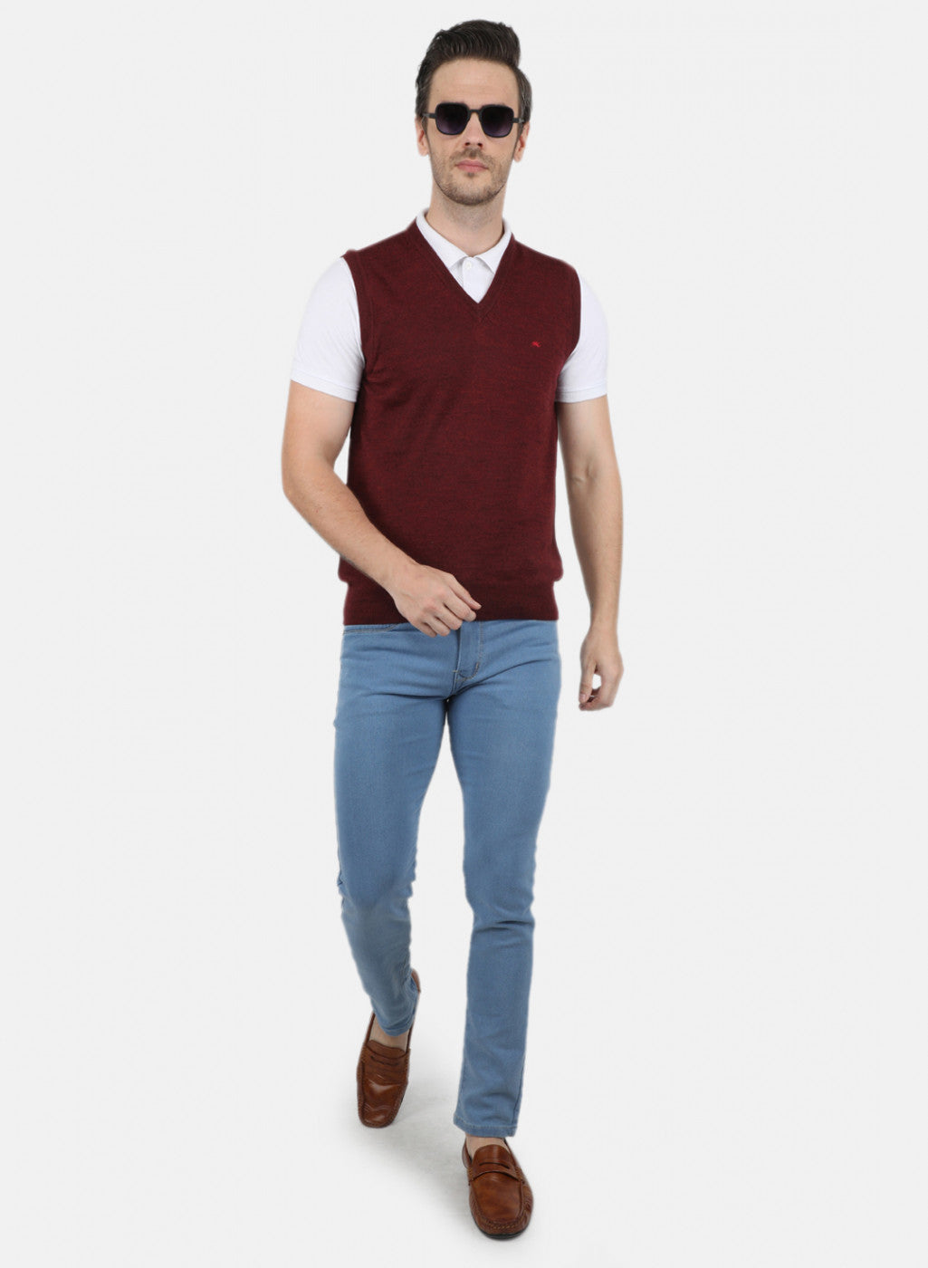 Men Purple Solid Sweater