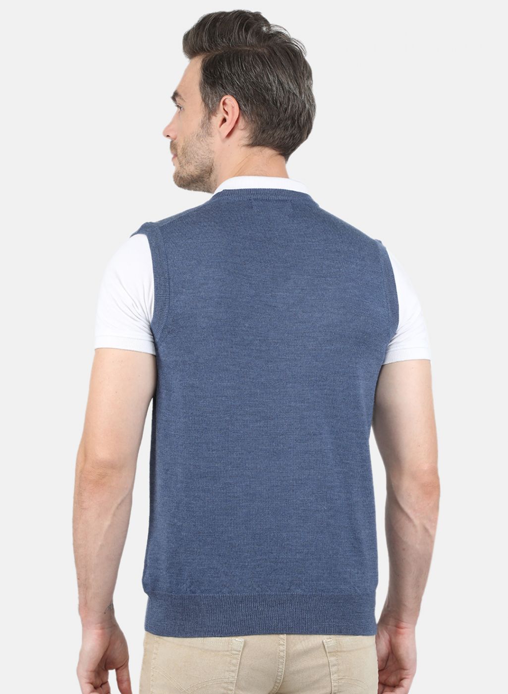 Men Grey Solid Sweater