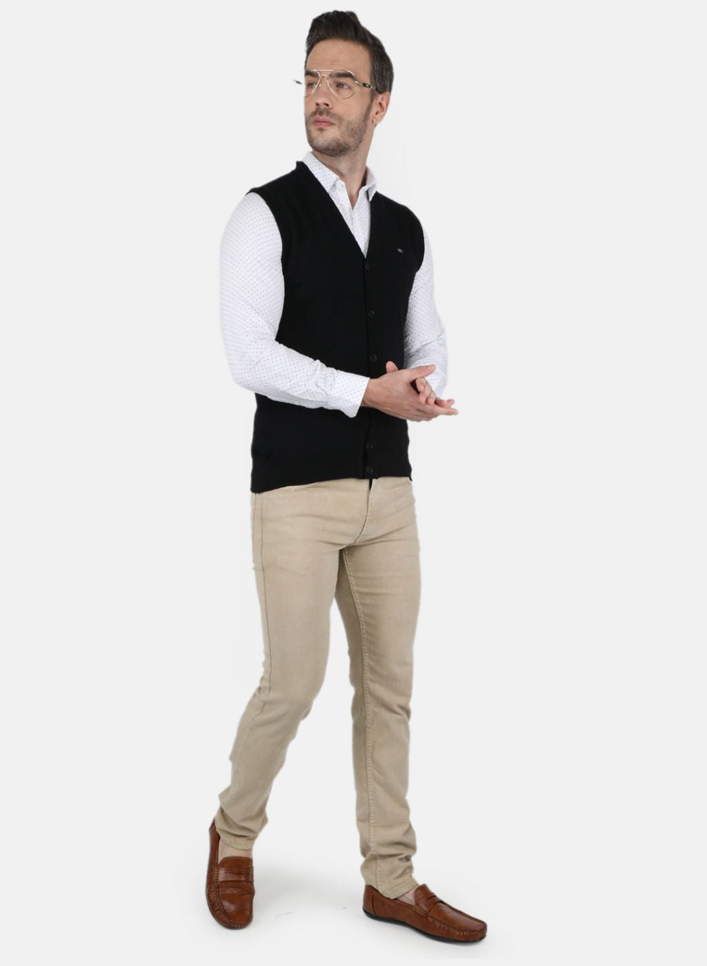 Men Black Solid Cardigan