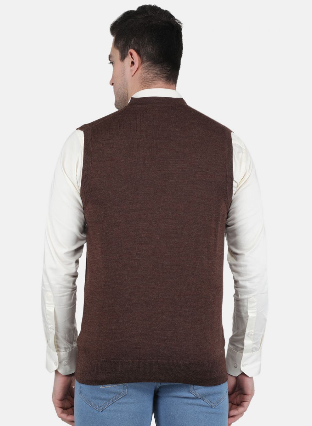 Men Brown Solid Cardigan