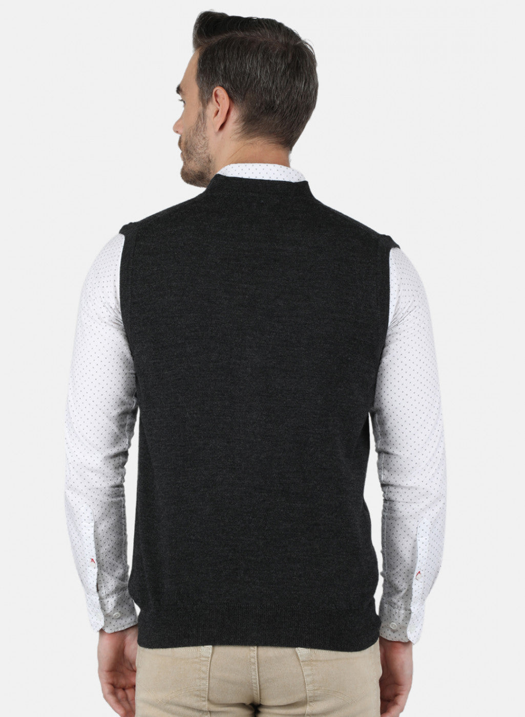 Men Dark Grey Solid Cardigan