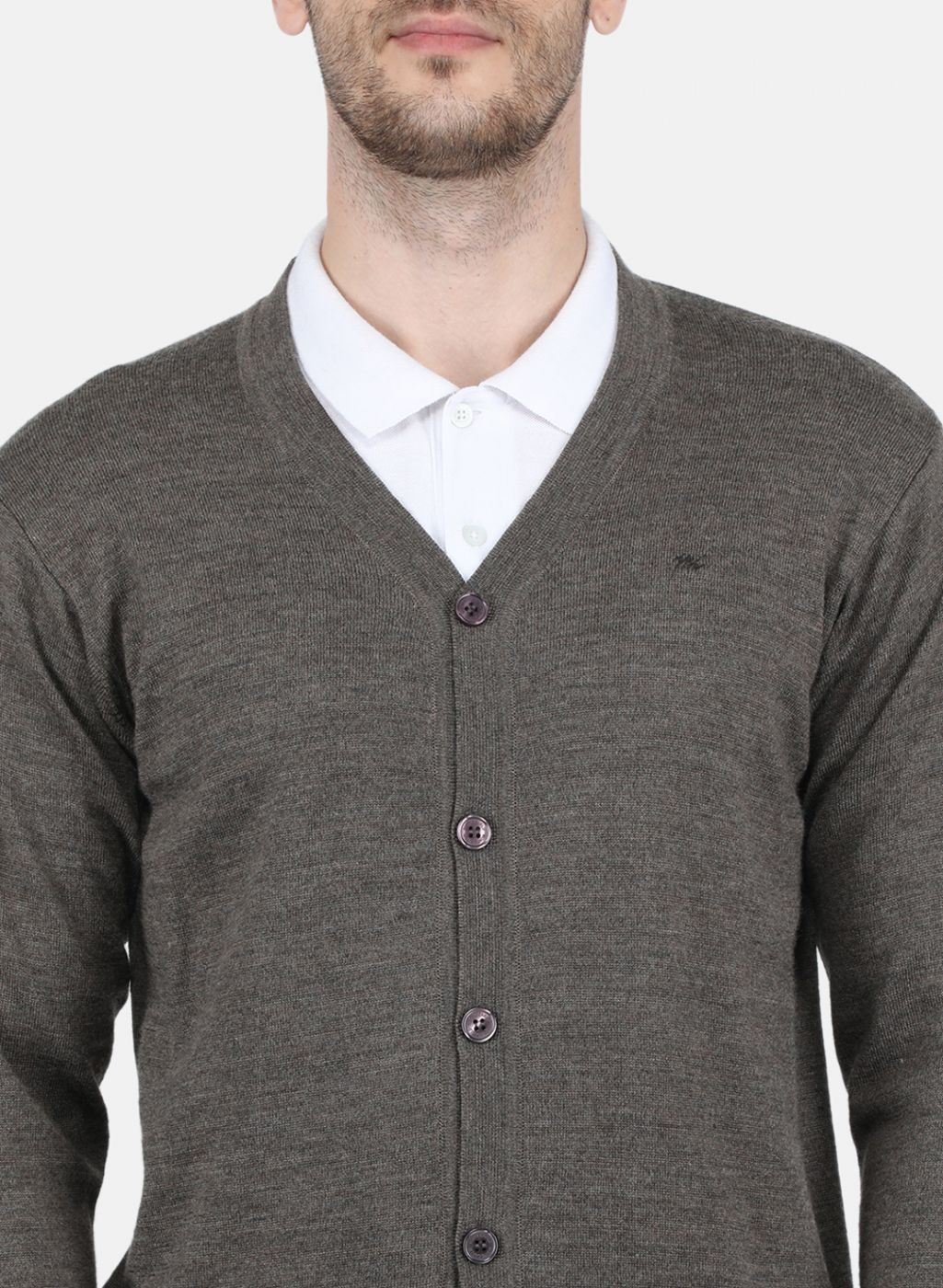 Men Brown Solid Cardigan