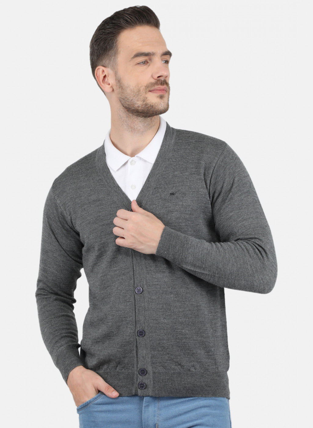 Buy Men Grey Solid Cardigan Online in India Monte Carlo