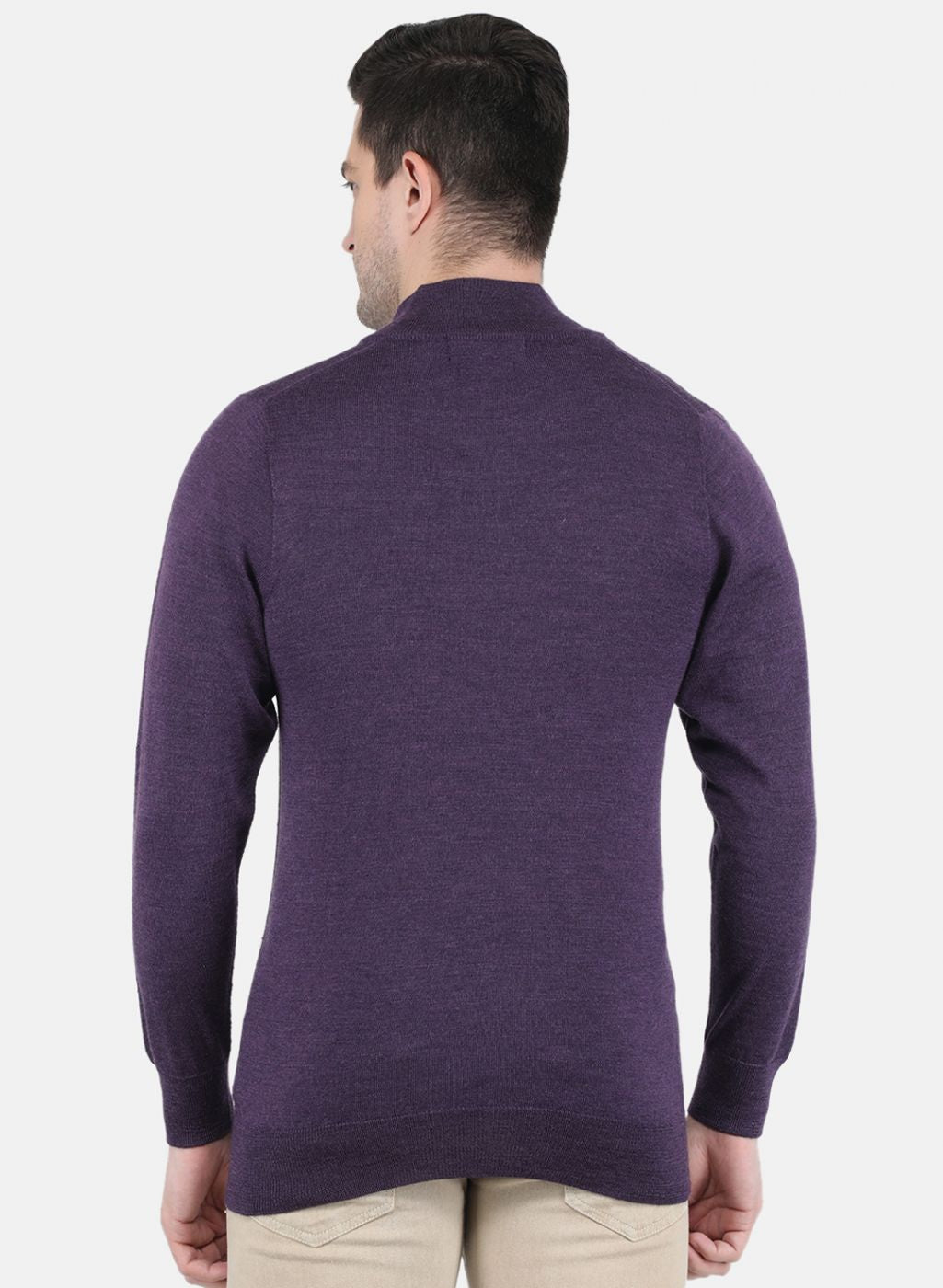 Men Purple Solid Pullover