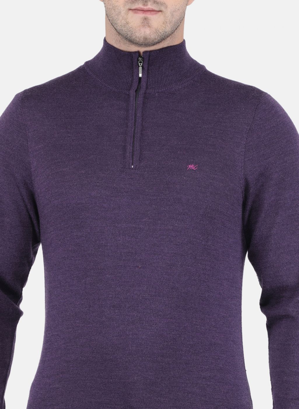 Men Purple Solid Pullover