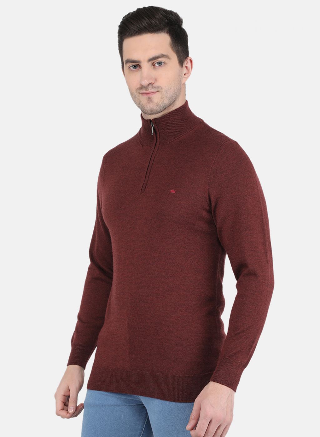 Men Brown Solid Pullover