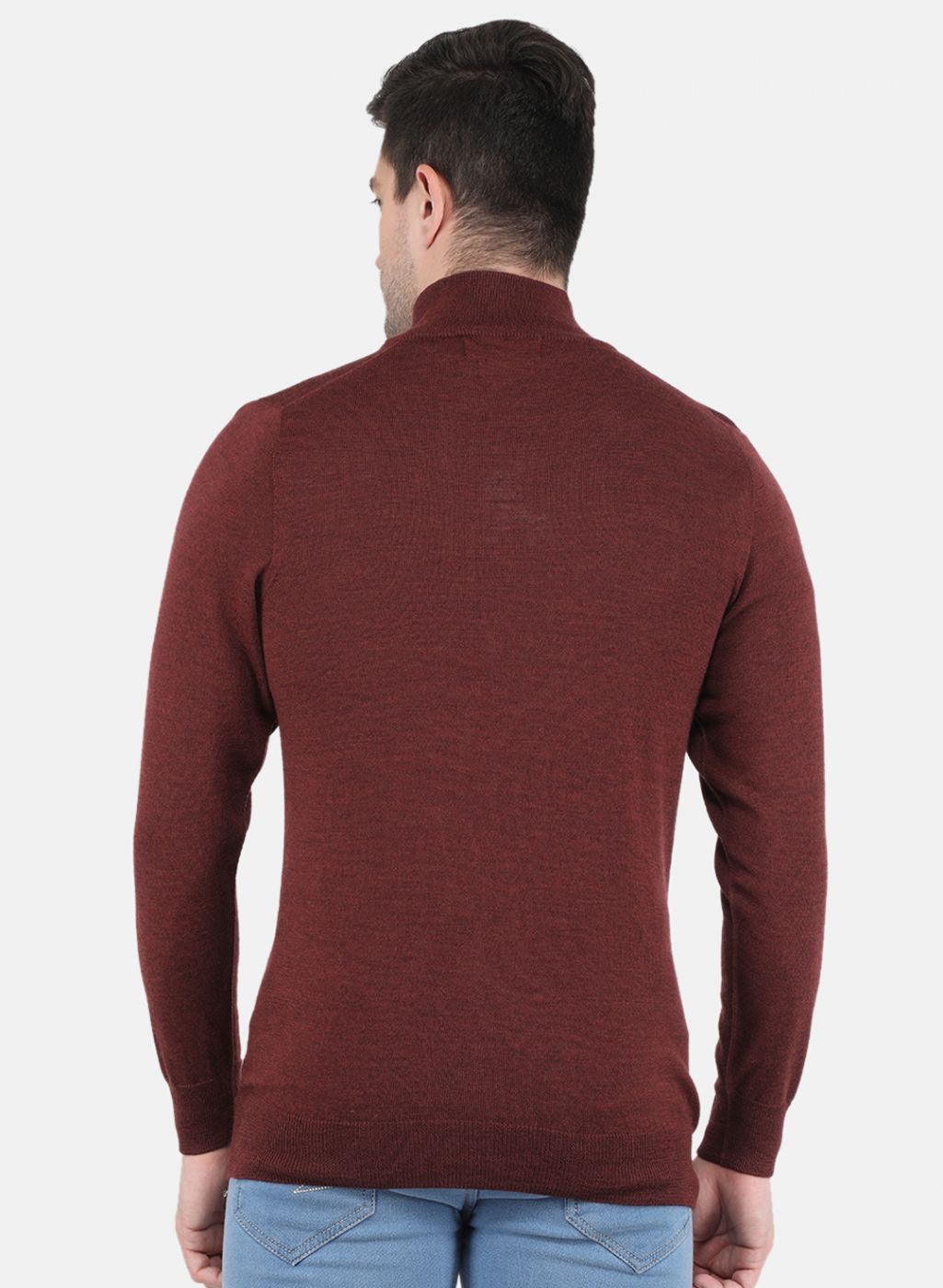 Men Brown Solid Pullover