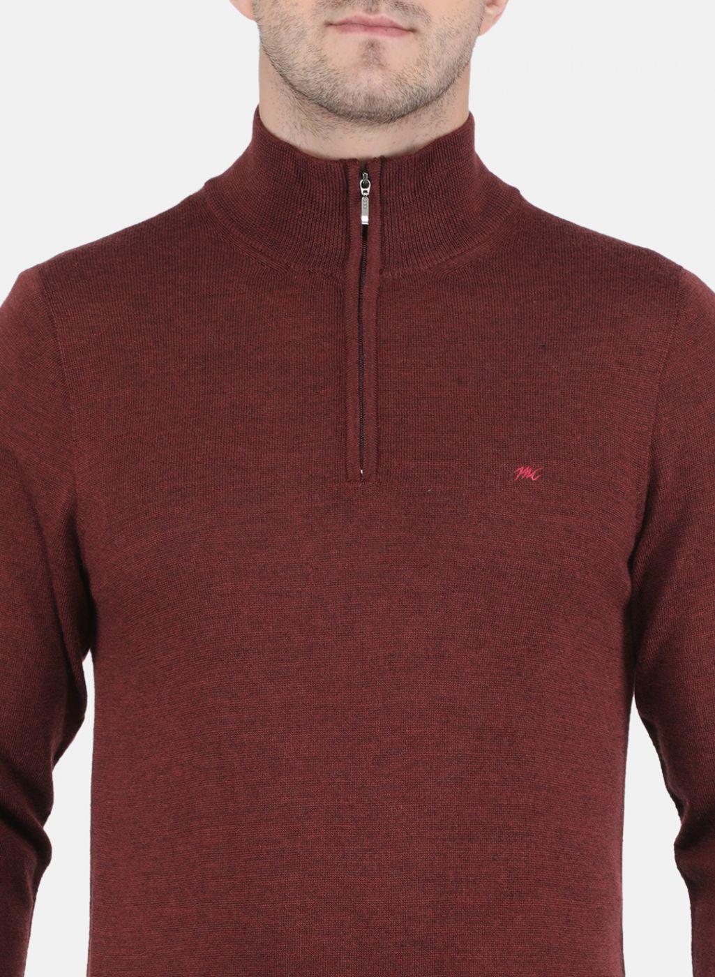 Men Brown Solid Pullover
