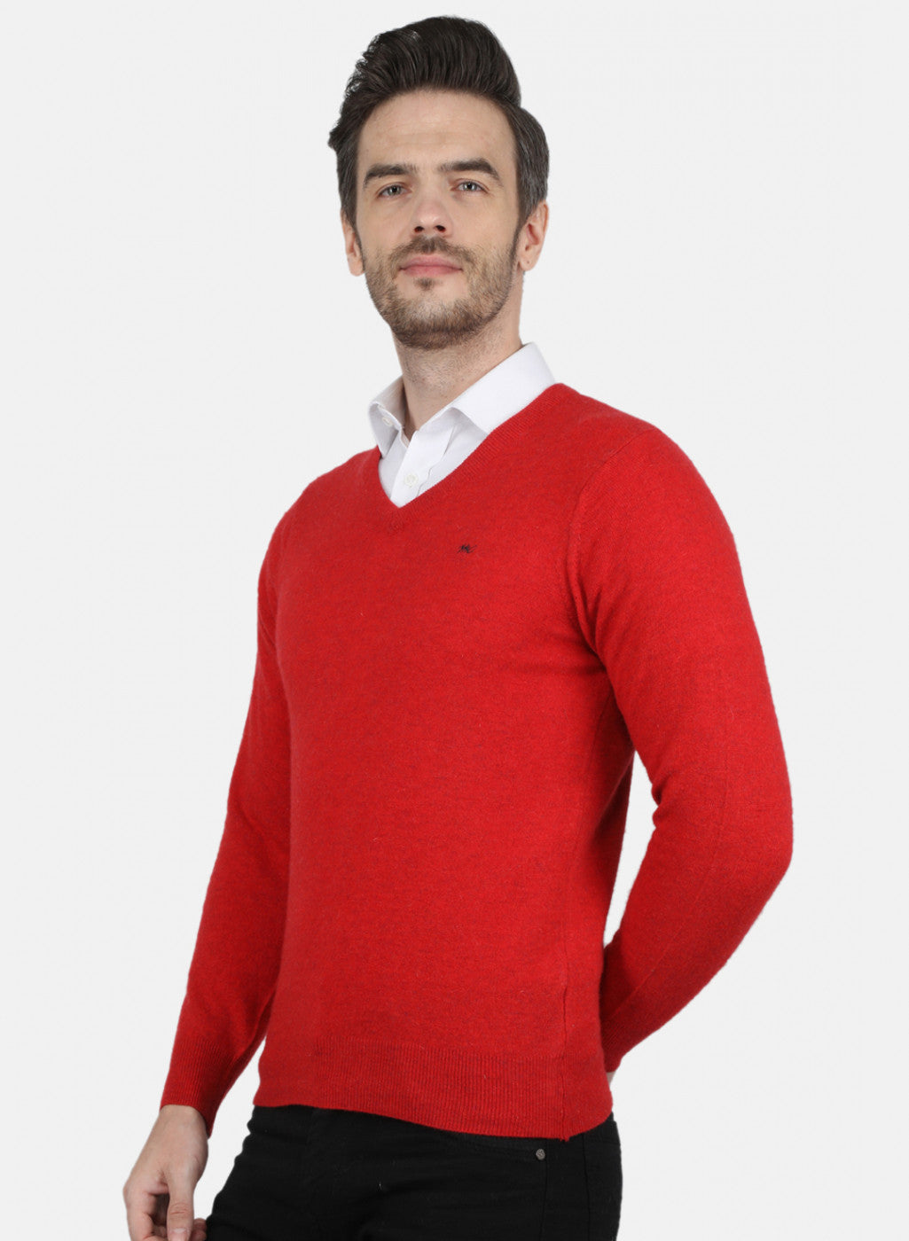 Men Red Solid Pullover