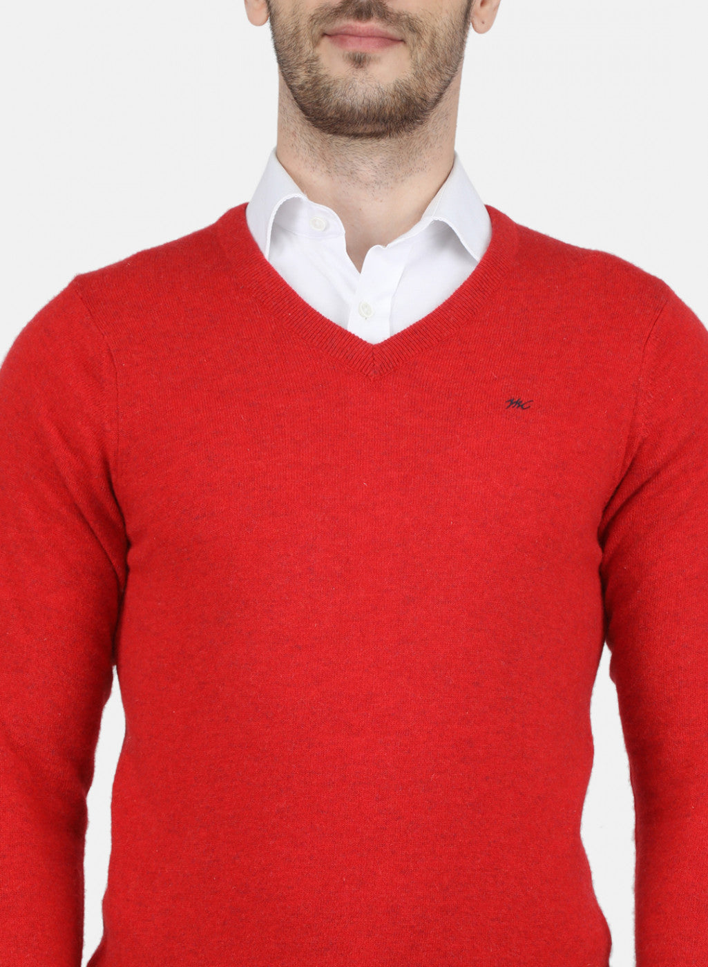 Men Red Solid Pullover