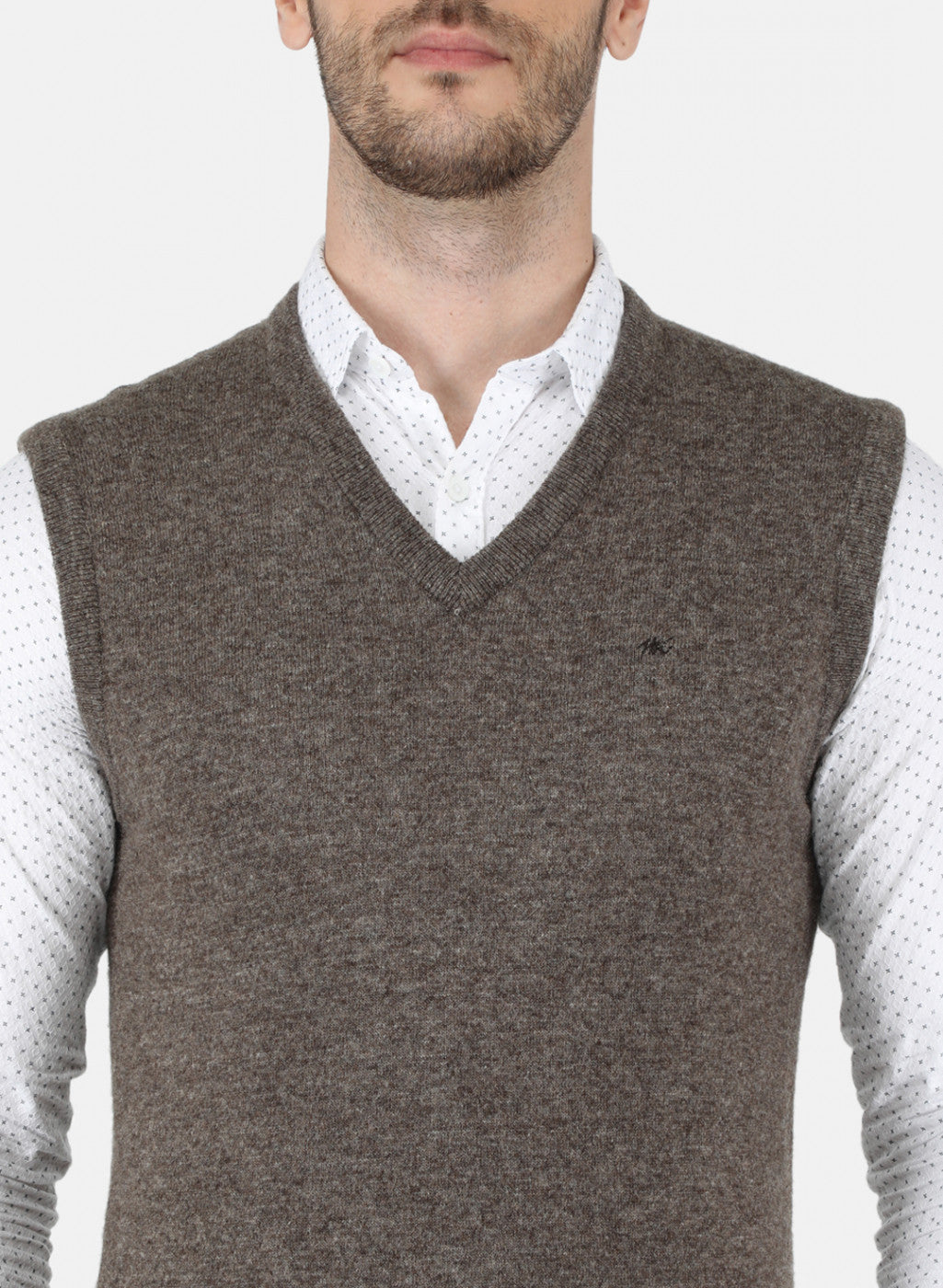 Men Light Brown Solid Sweater