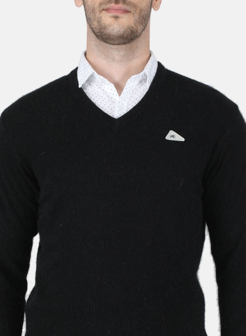 Men Black Solid Pullover