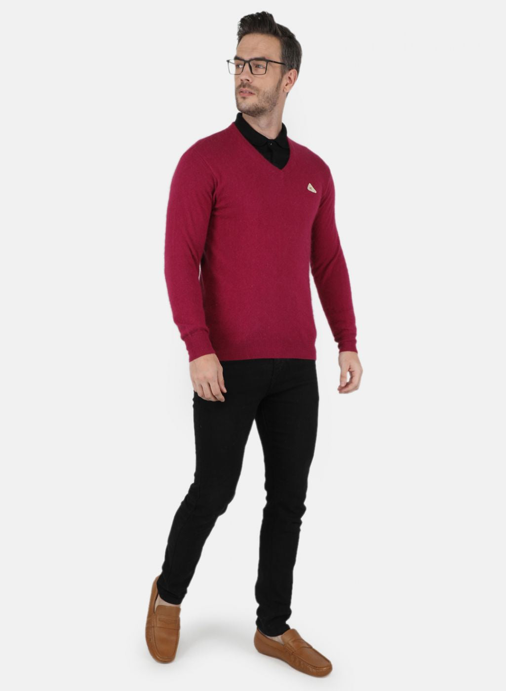 Men Purple Solid Pullover