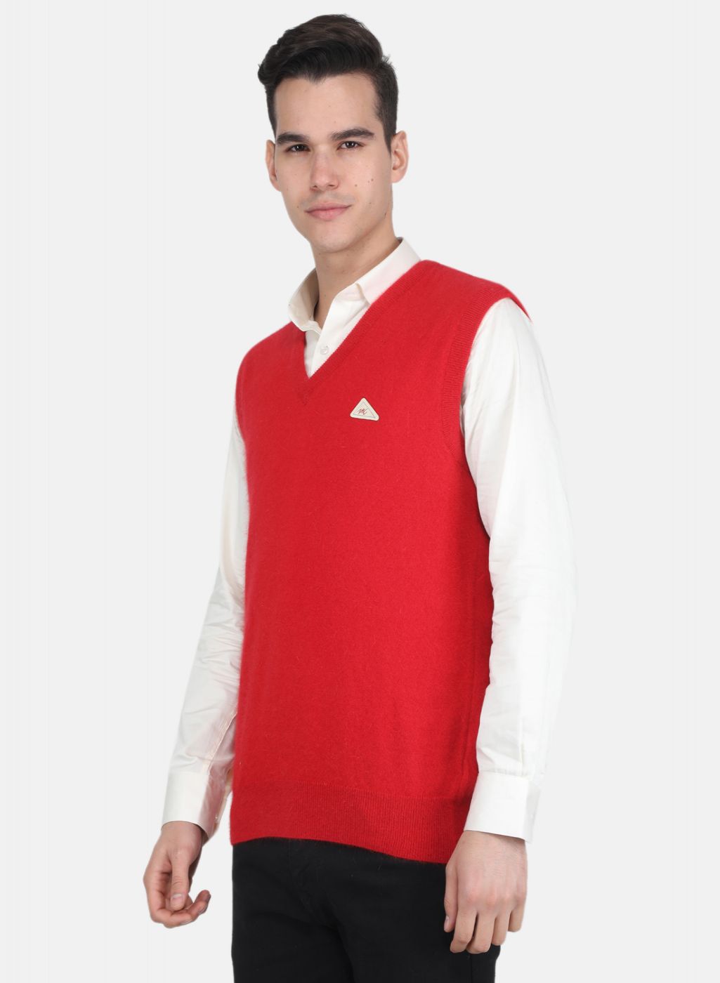 Men Red Solid Sweater
