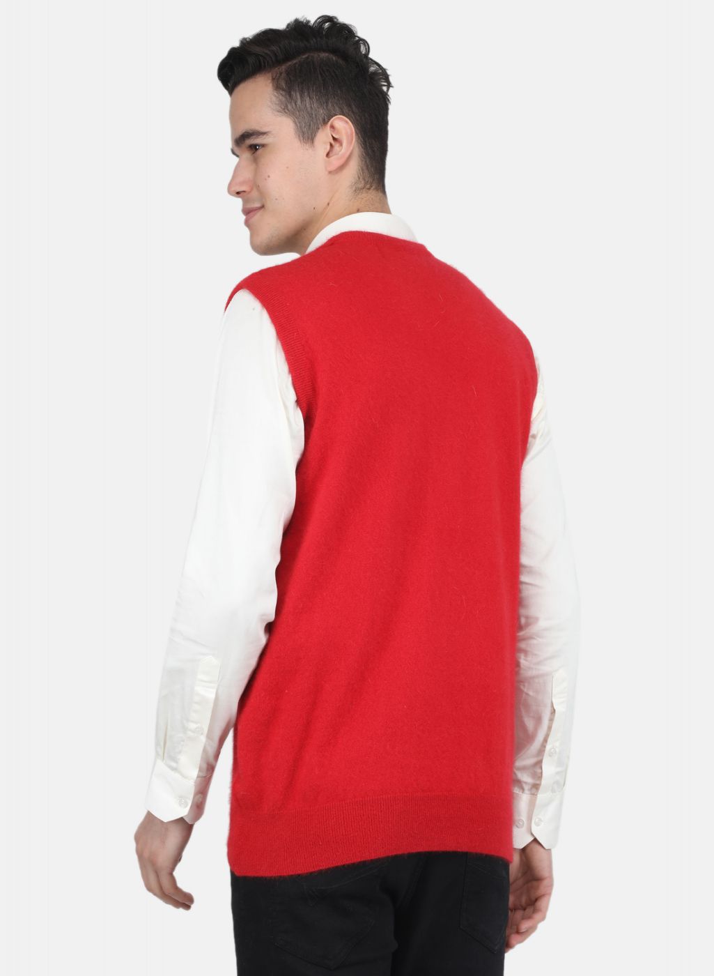 Men Red Solid Sweater