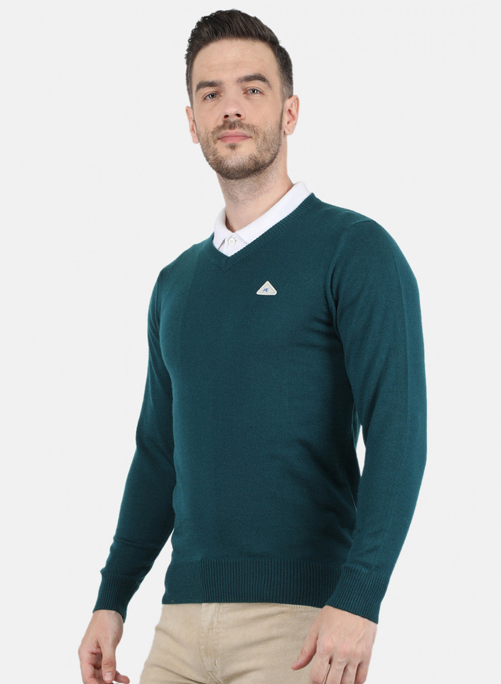 Men Green Solid Pullover