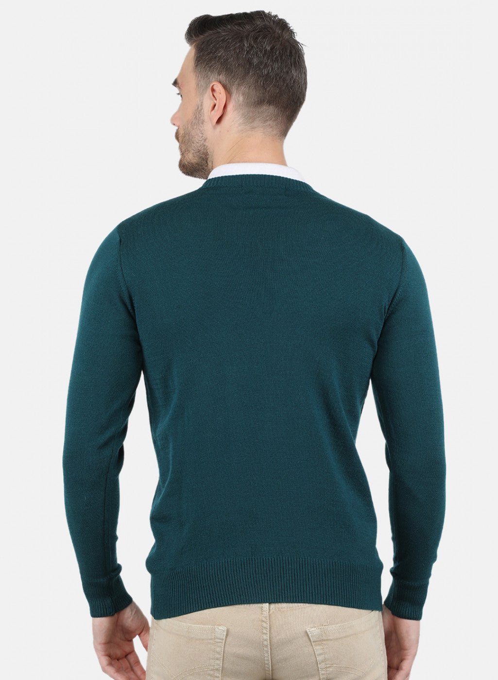 Men Green Solid Pullover