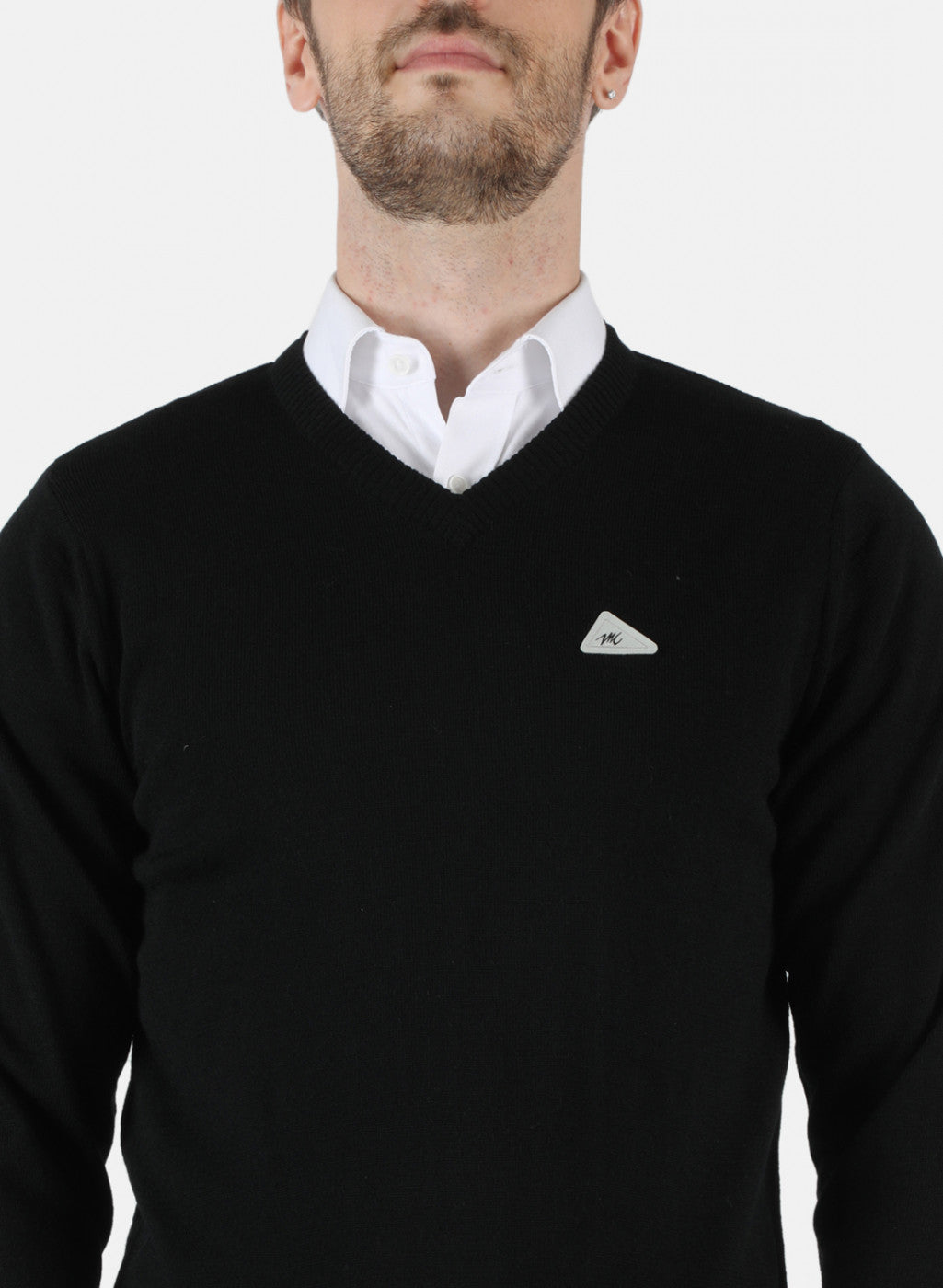 Men Black Solid Pullover