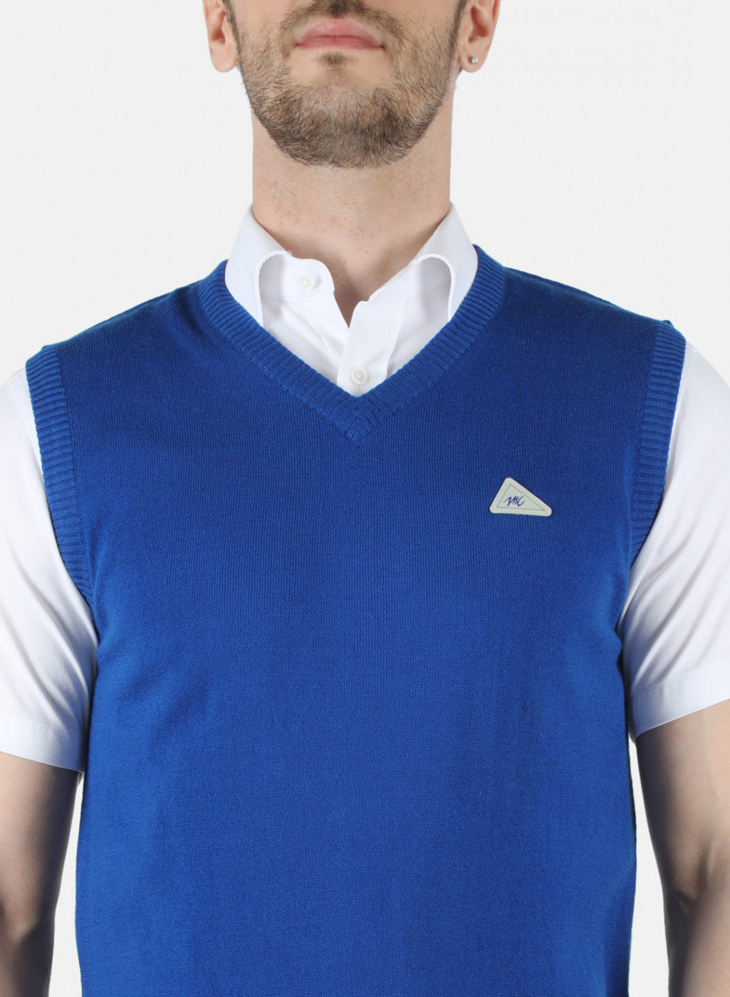 Men Royal Blue Solid Sweater