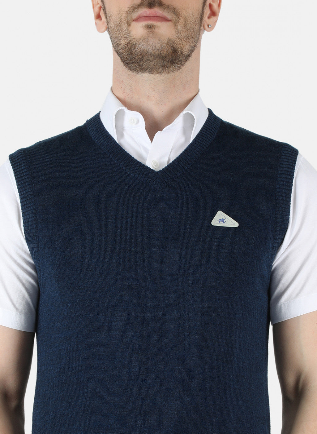 Men NAvy Blue Solid Sweater