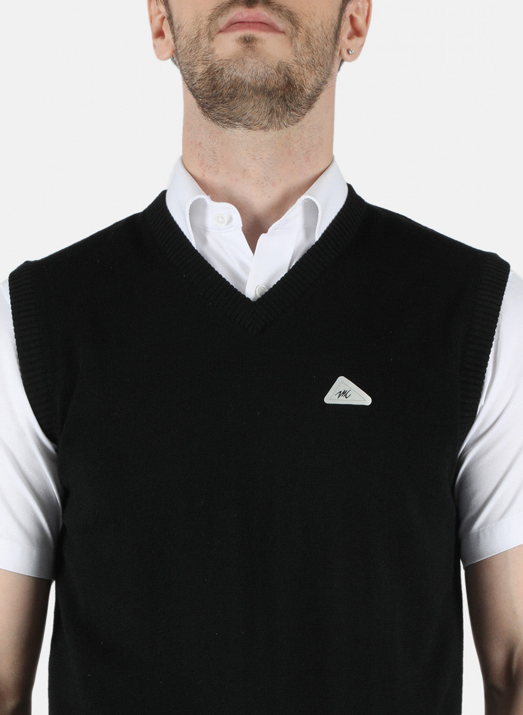 Men Black Solid Sweater