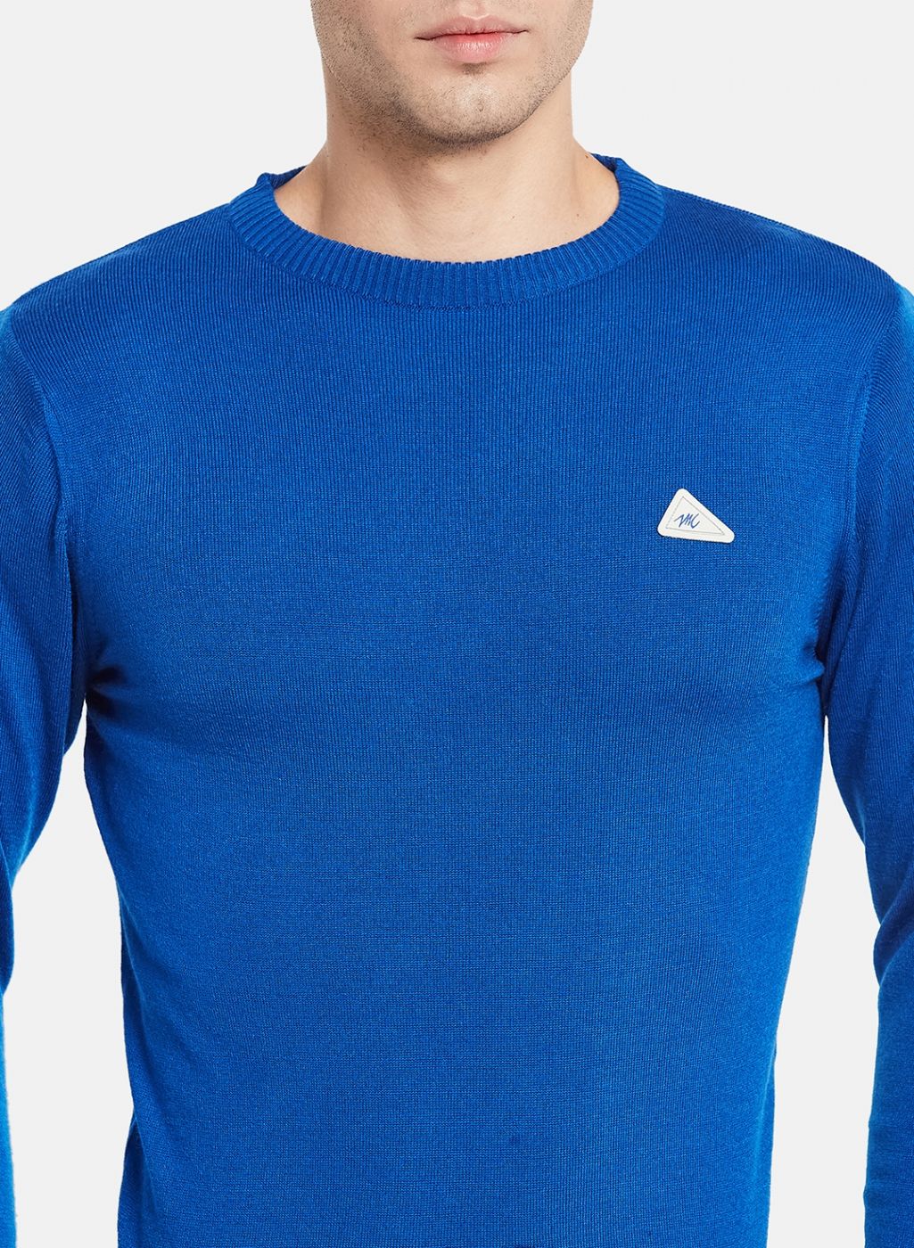 Men Blue Solid Pullover