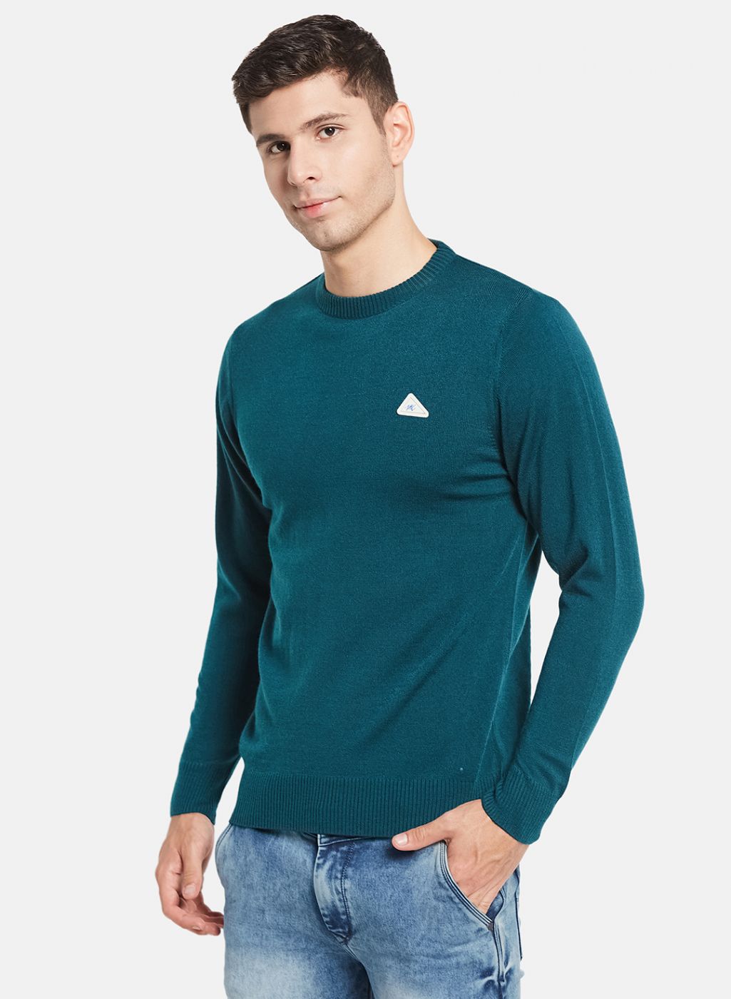Men Green Solid Pullover