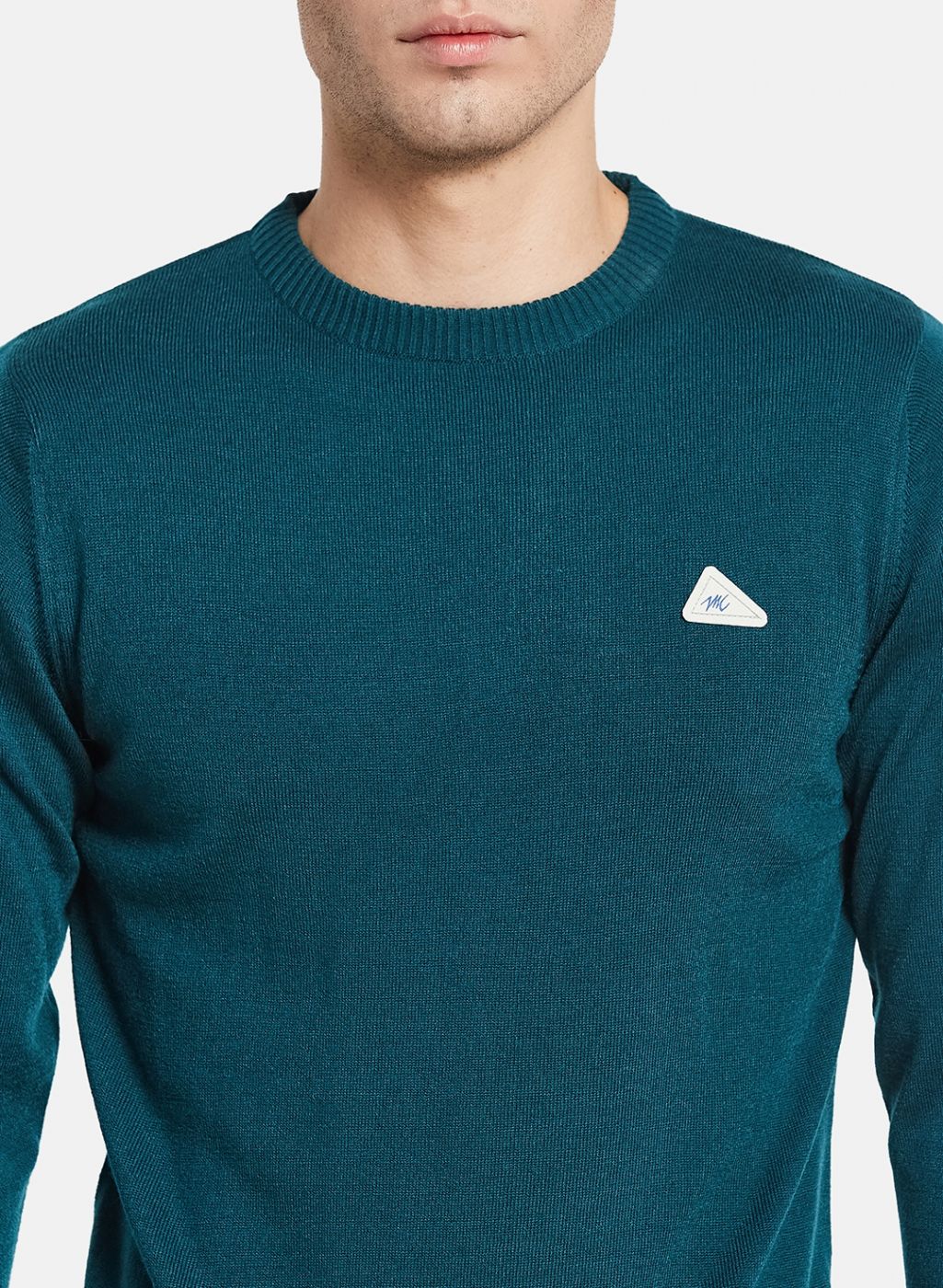 Men Green Solid Pullover