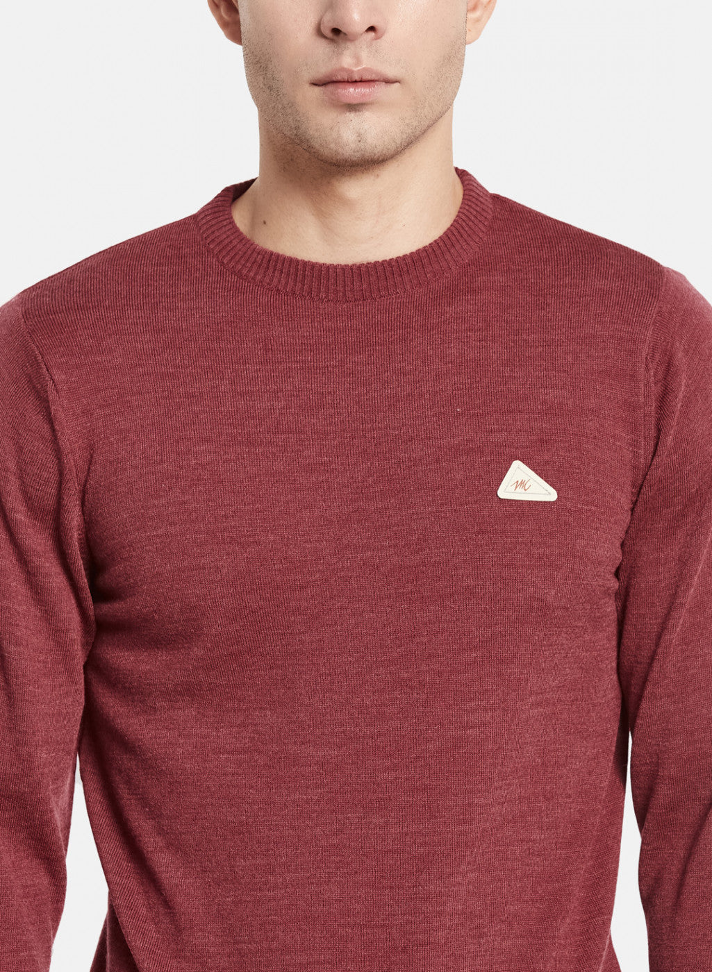 Men Red Solid Pullover