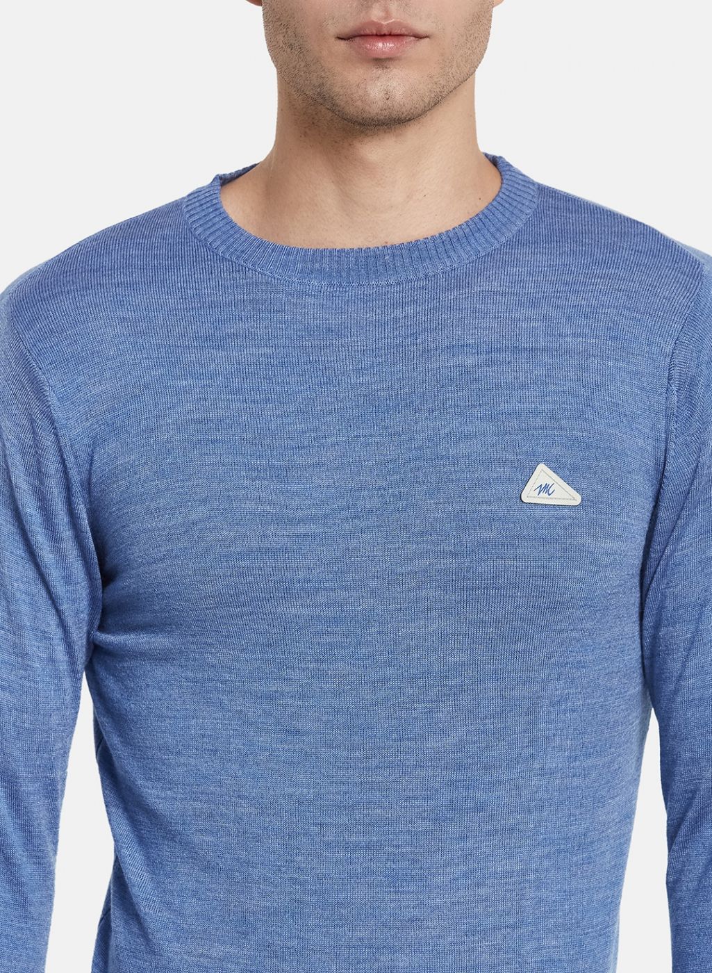 Men Blue Solid Pullover