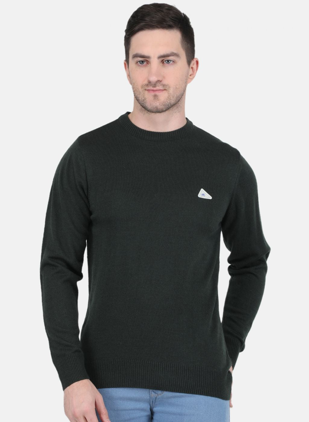 Men Green Solid Pullover
