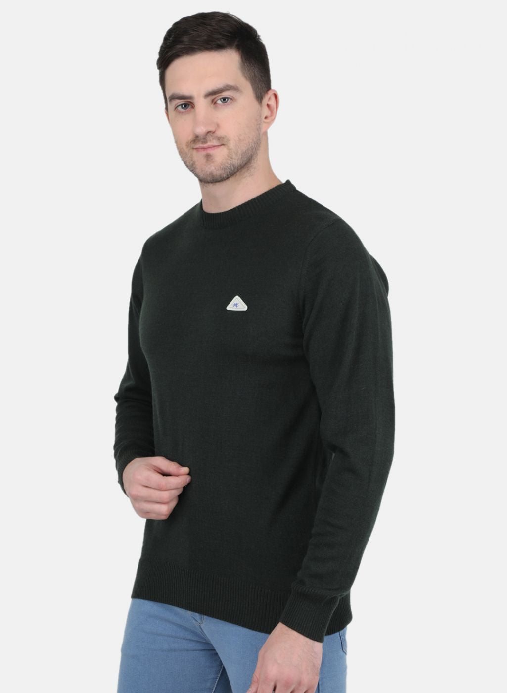 Men Green Solid Pullover