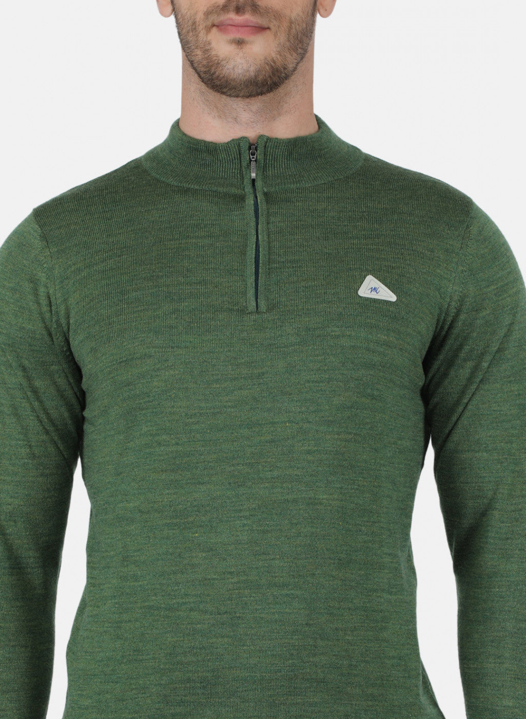 Men Olive Solid Pullover