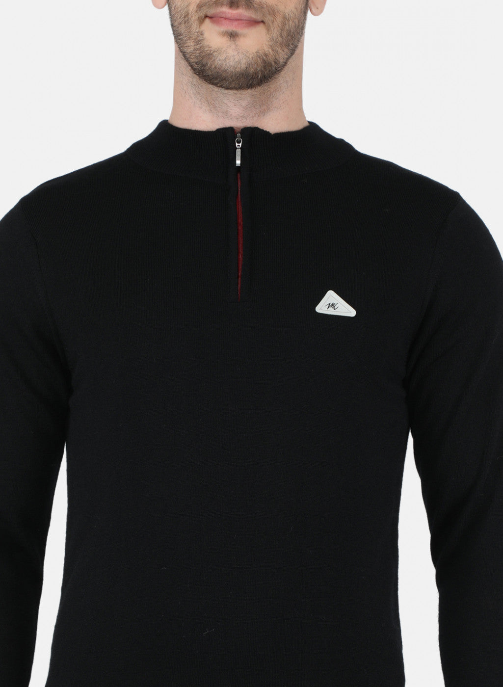 Men Black Solid Pullover