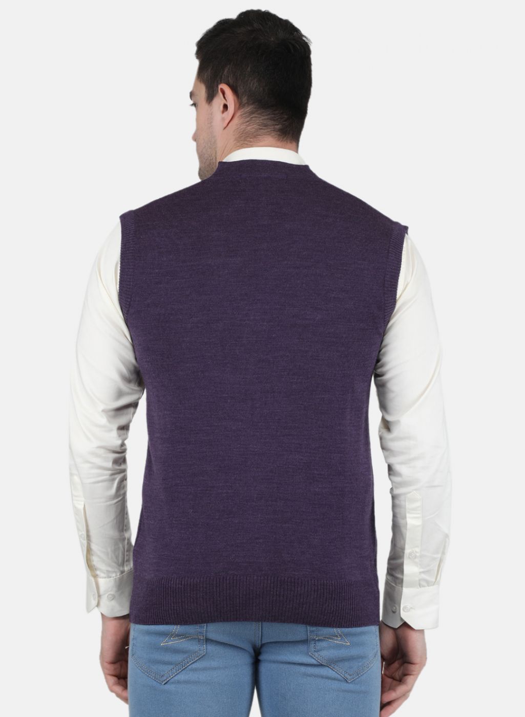Men Purple Solid Cardigan