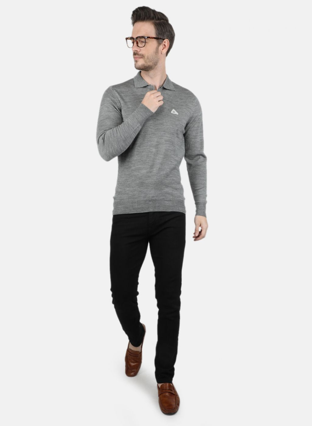 Men Grey Solid T-Shirt