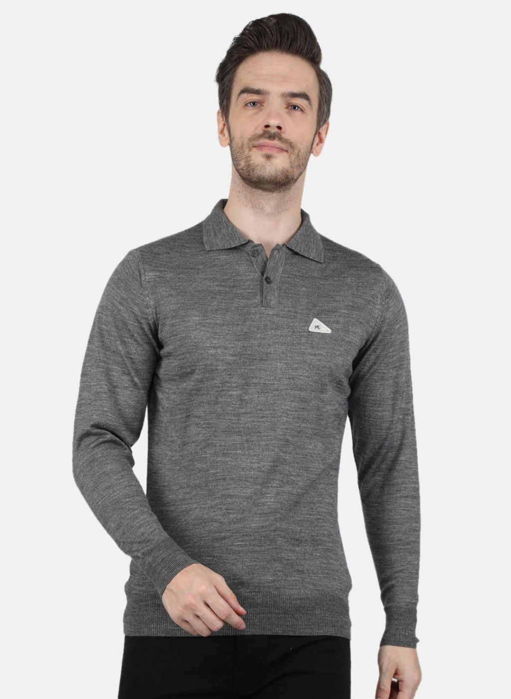 Men Grey Solid T-Shirt