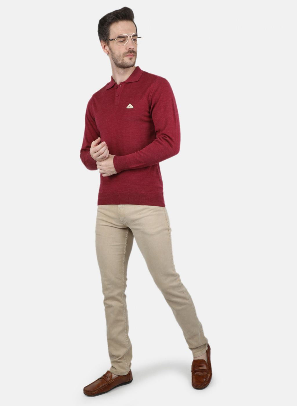 Men Red Solid T-Shirt