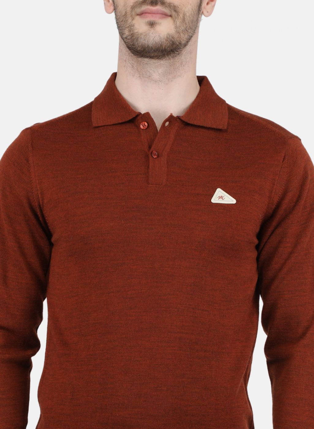 Men Brown Solid T-Shirt