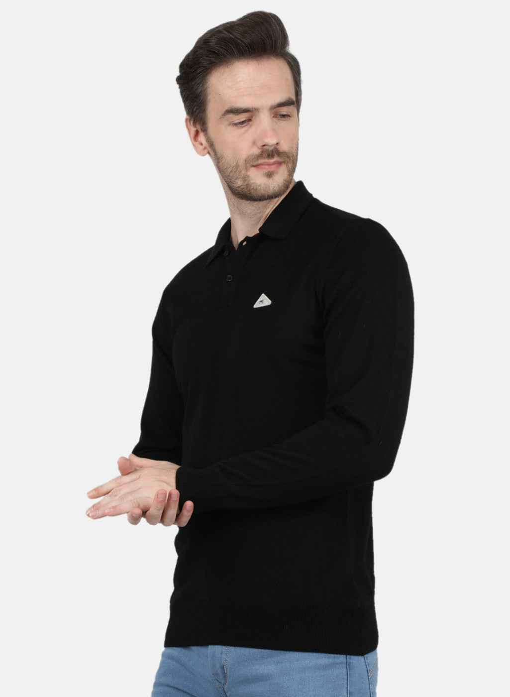 Men Black Solid T-Shirt
