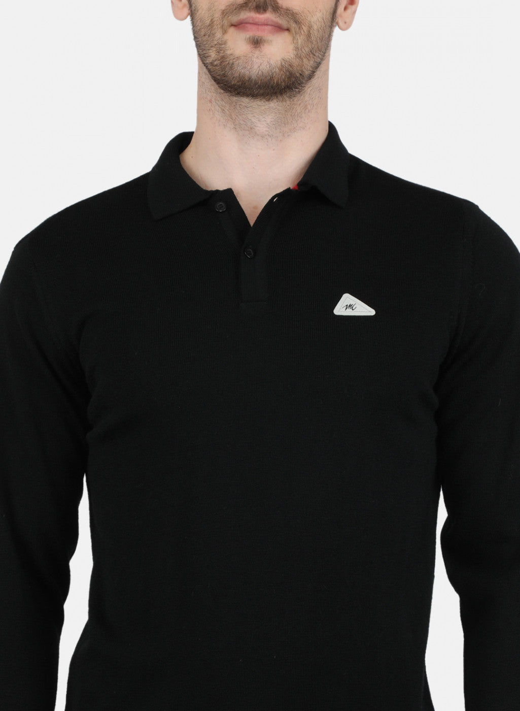 Men Black Solid T-Shirt