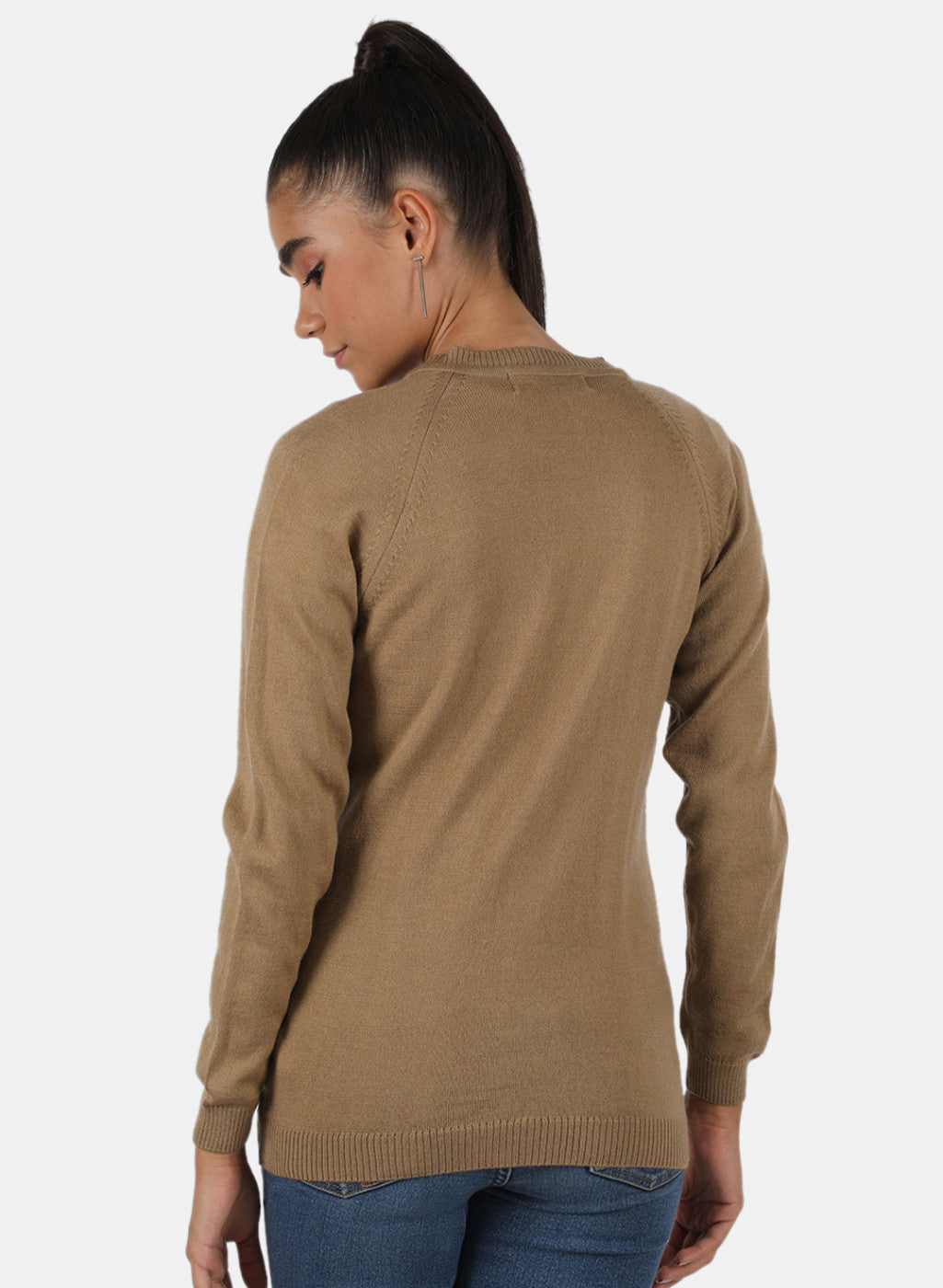 Women Brown Solid Cardigan