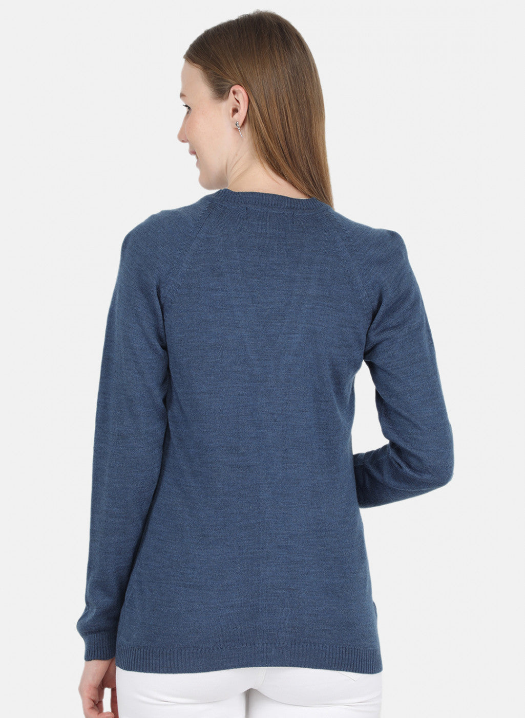 Women Blue Solid Cardigan